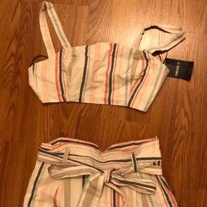 Forever 21 striped summer 2 piece outfit - NWT